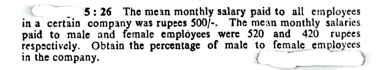 Solved 5: 26 The mean monthly salary paid to all employees | Chegg.com