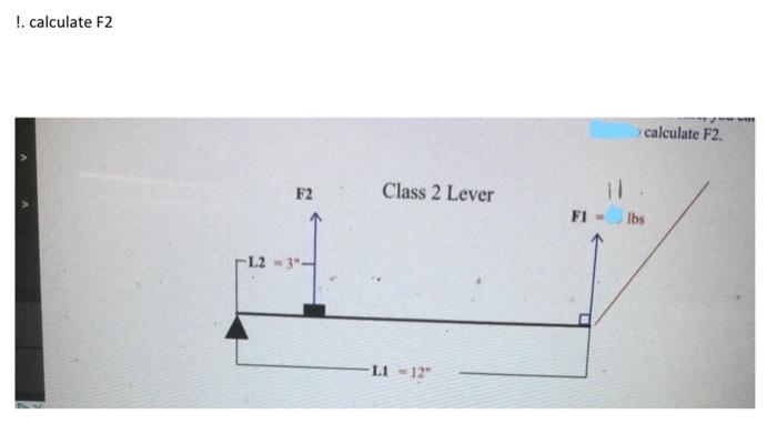 Solved !. calculate F2 calculate F2. F2 Class 2 Lever il FI | Chegg.com