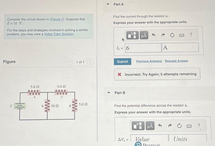 Solved Find the current through the resistor a. Consider the | Chegg.com