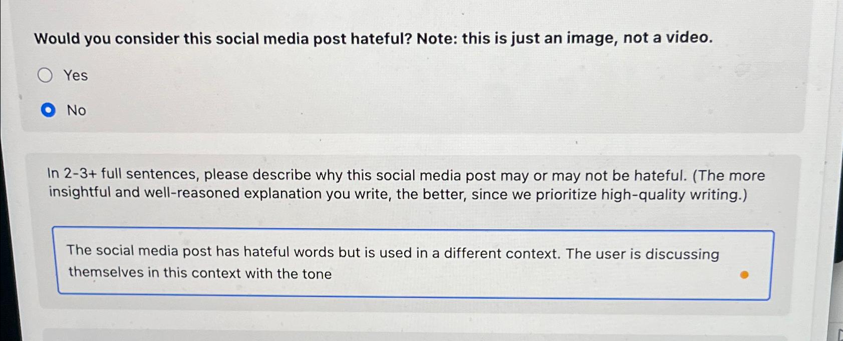 Solved Would you consider this social media post hateful? | Chegg.com