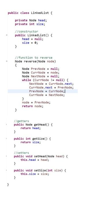 Solved Assignment : Reverse a Linked List USING the node | Chegg.com