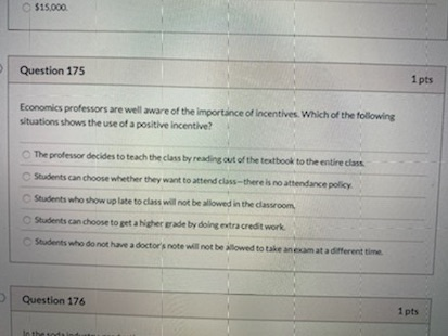 Solved $15.000 Question 175 1 pts Economics professors are | Chegg.com