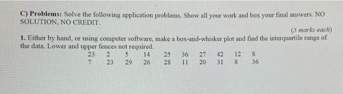 Solved C) Problems: Solve the following application | Chegg.com