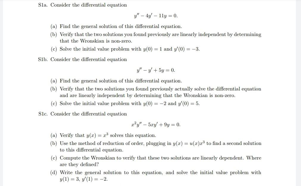 Solved S1a. Consider the differential equation | Chegg.com