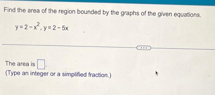 Solved Find the area of the region bounded by the graphs of | Chegg.com