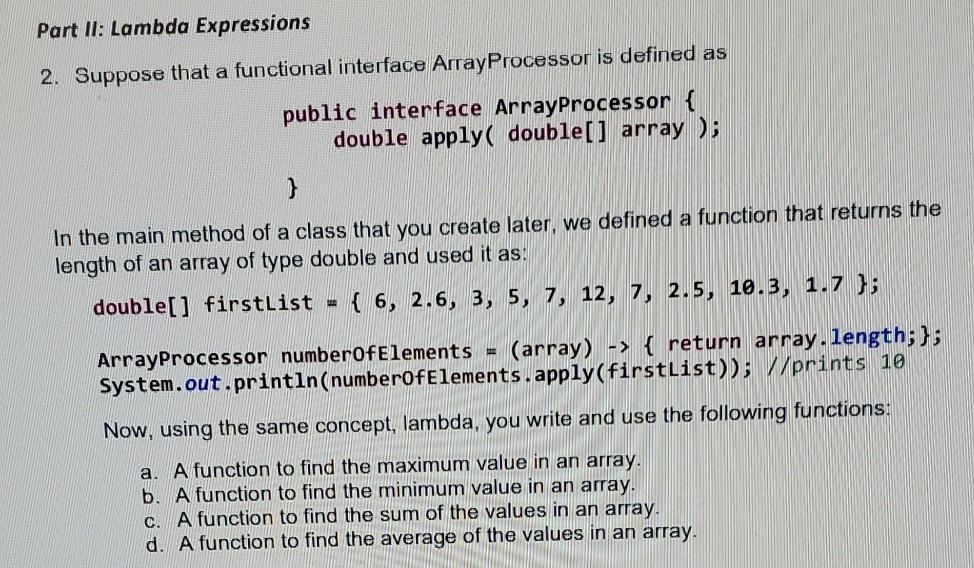 Solved Recursion and Lambda Expressions Objective: To | Chegg.com