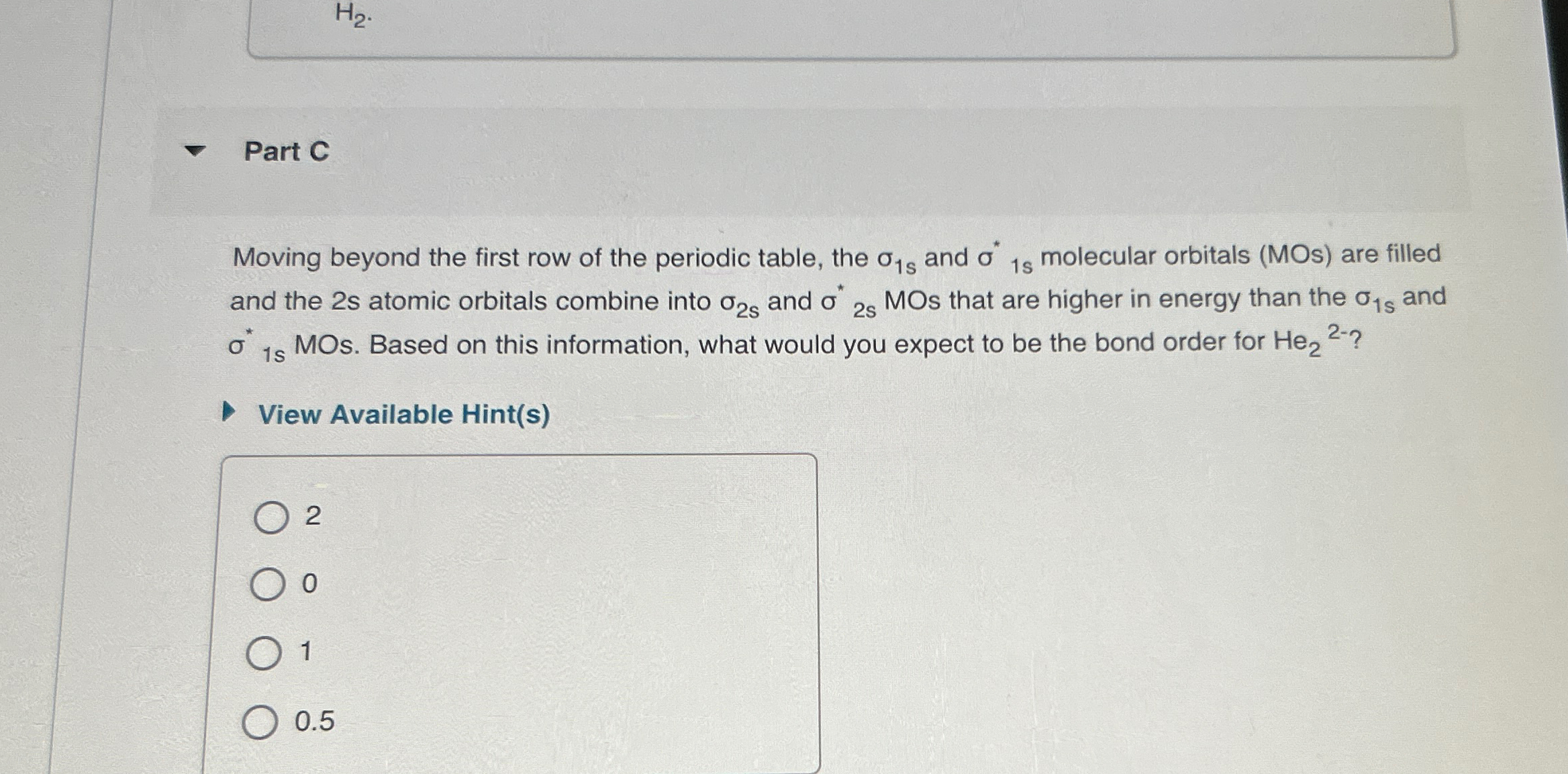 Part C nMoving beyond the first row of the periodic Chegg