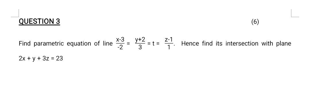 solved-find-parametric-equation-of-line-2x-3-3y-2-t-1z-1-chegg