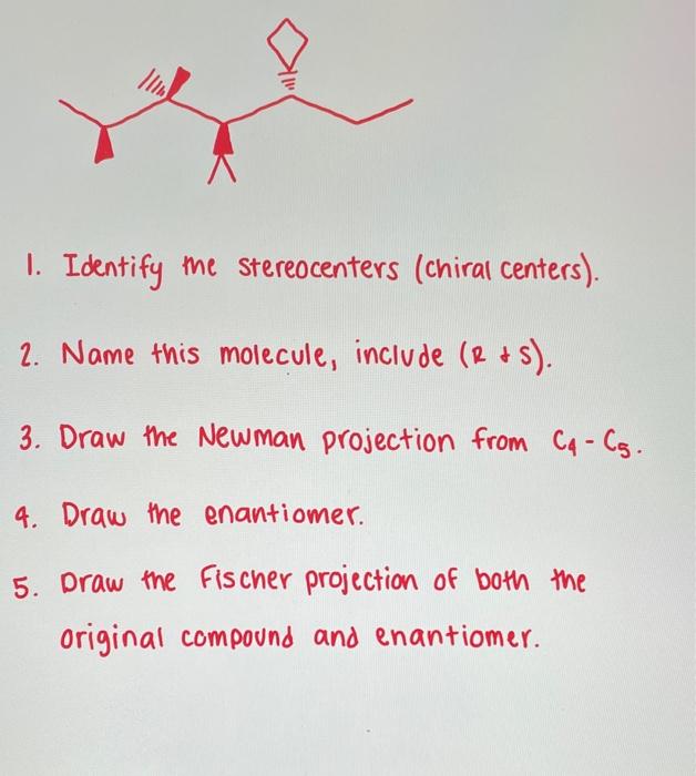Solved 1. Identify me stereocenters (chiral centers). 2. | Chegg.com 