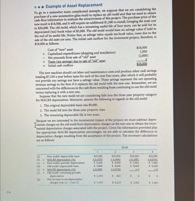 Example of Asset Replacement \$1 1.0000 an | Chegg.com