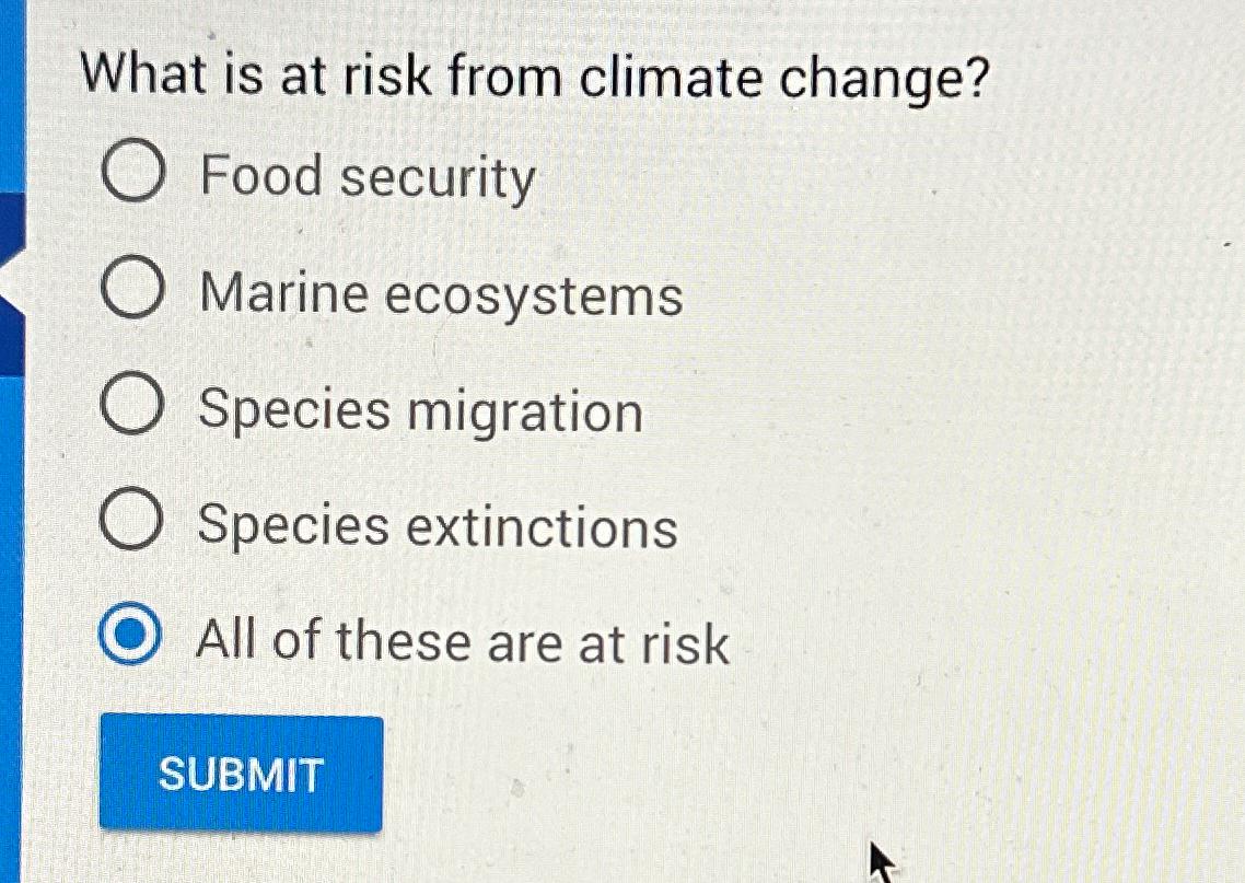 Solved What is at risk from climate change?Food Biology Diagrams