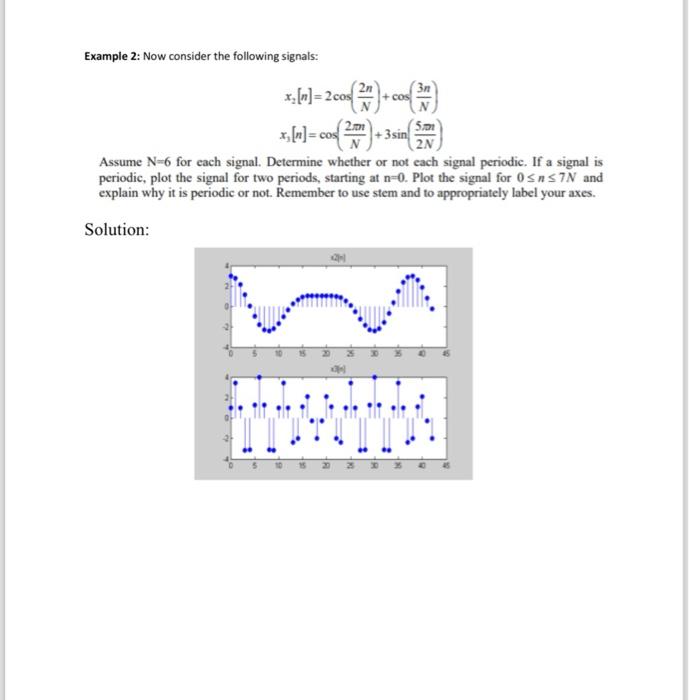 Solved Example 2: Now Consider The Following Signals: | Chegg.com