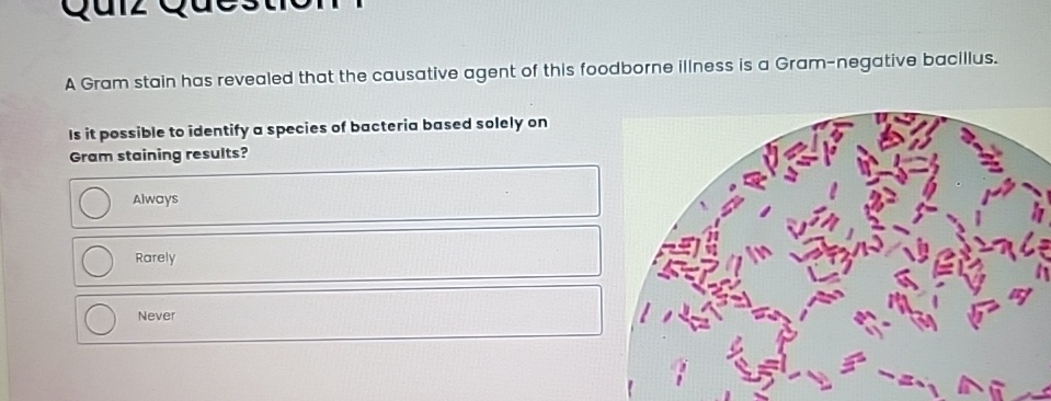 Solved A Gram stain has revealed that the causative agent of | Chegg.com