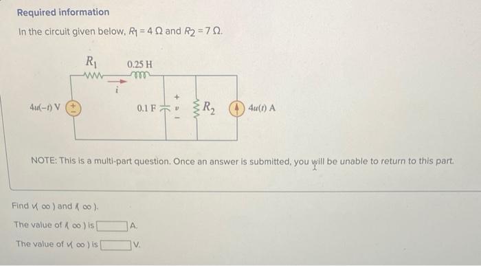 Solved Required information In the circuit given below, | Chegg.com