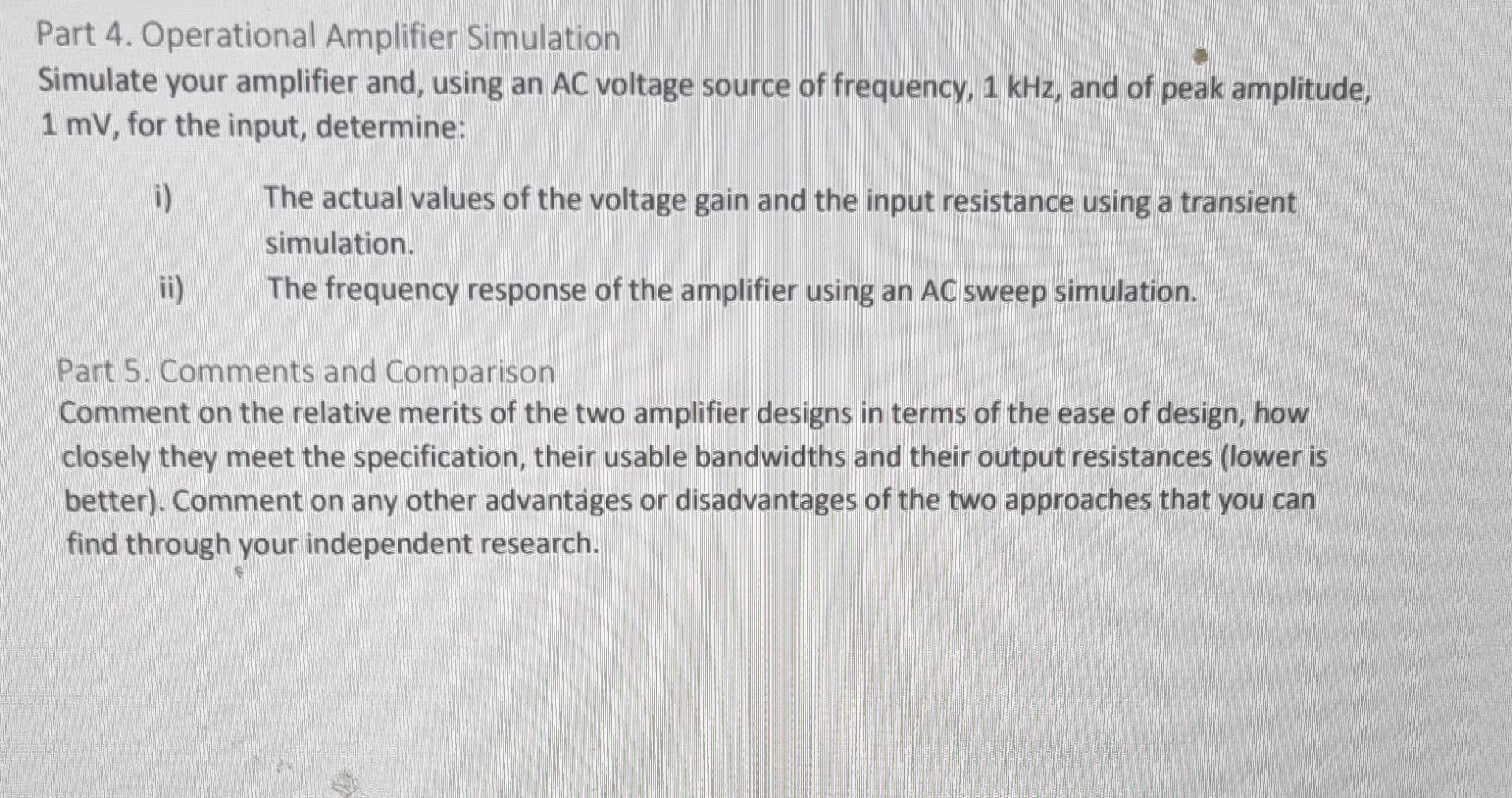 Solved Part 3. Inverting Amplifier Design Using an | Chegg.com