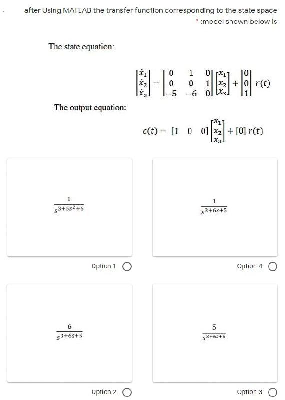 Solved after Using MATLAB the transfer function | Chegg.com
