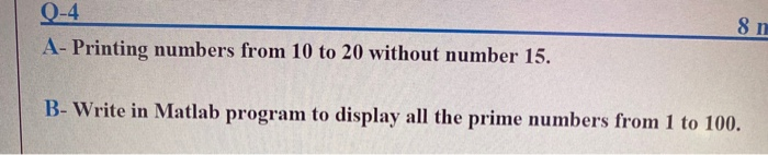 Solved 0-4 A- Printing numbers from 10 to 20 without number | Chegg.com