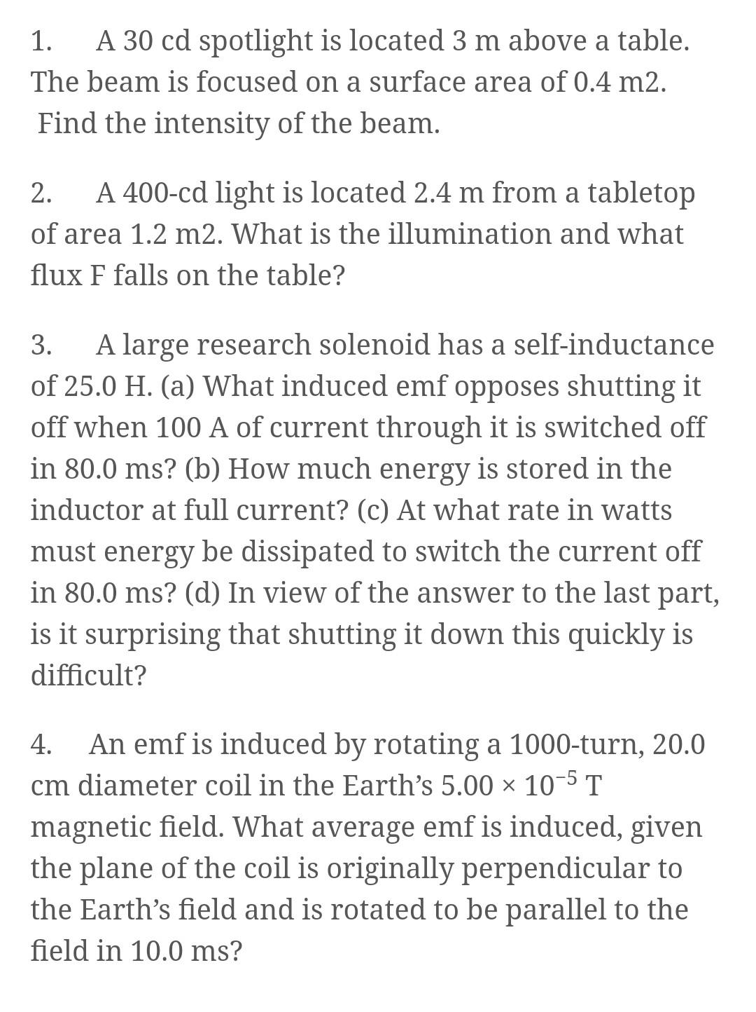 Solved 1. A 30 cd spotlight is located 3 m above a table.