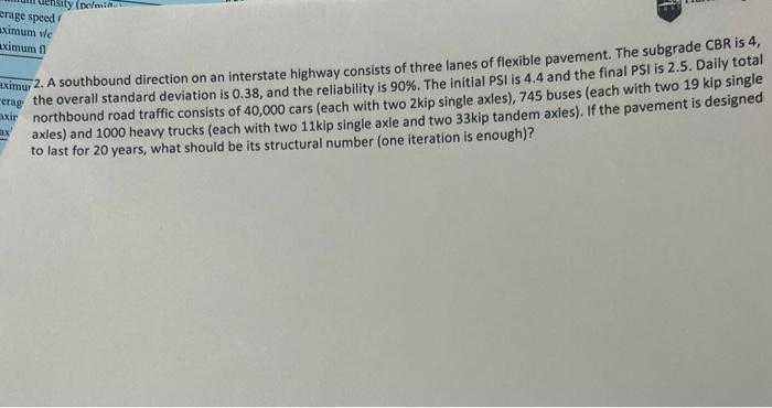 Solved kimur 2. A southbound direction on an interstate | Chegg.com