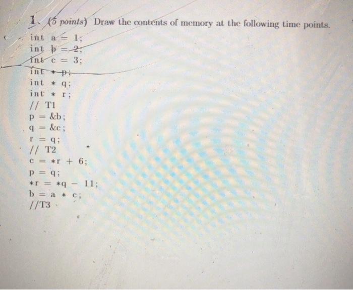 Solved 1 5 Points Draw The Contents Of Memory At The F Chegg Com