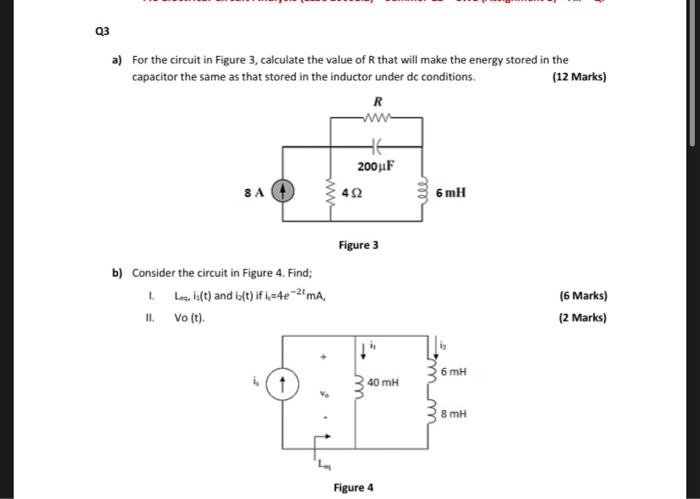 Solved a) For the circuit in Figure 3, calculate the value | Chegg.com
