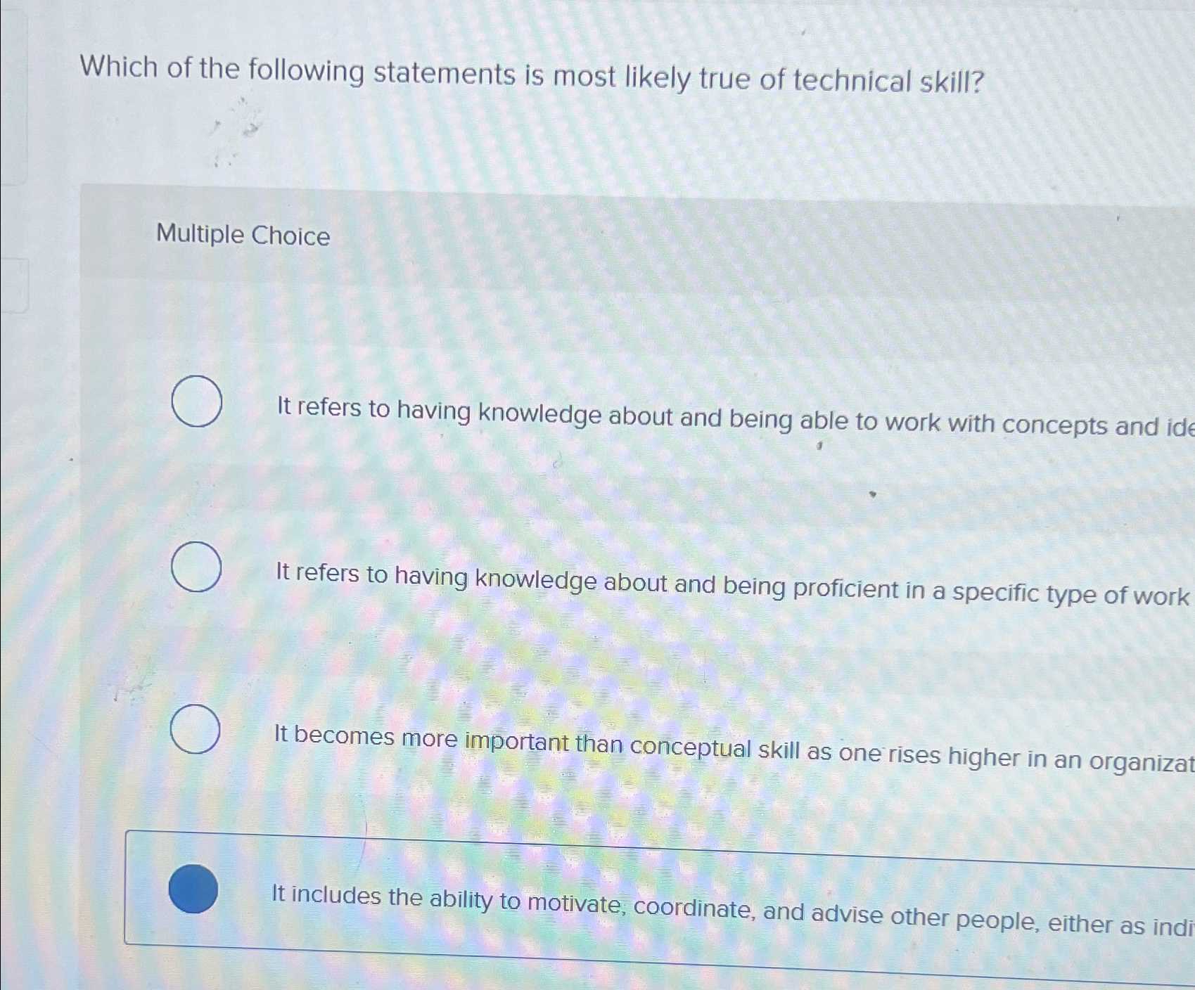 Which of the following statements is most likely true | Chegg.com