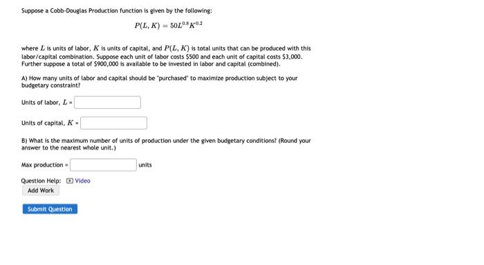 Solved 1. Construct the multi variable function how max or | Chegg.com