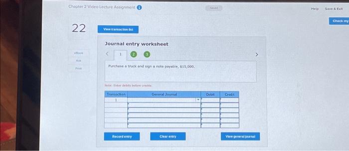 Solved Chapter 2 Video Lecture Assignment i 22 eBook Ask | Chegg.com