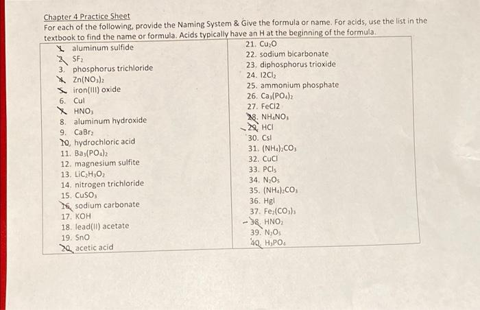 Solved Sf Chapter 4 Practice Sheet For Each Of The Following 