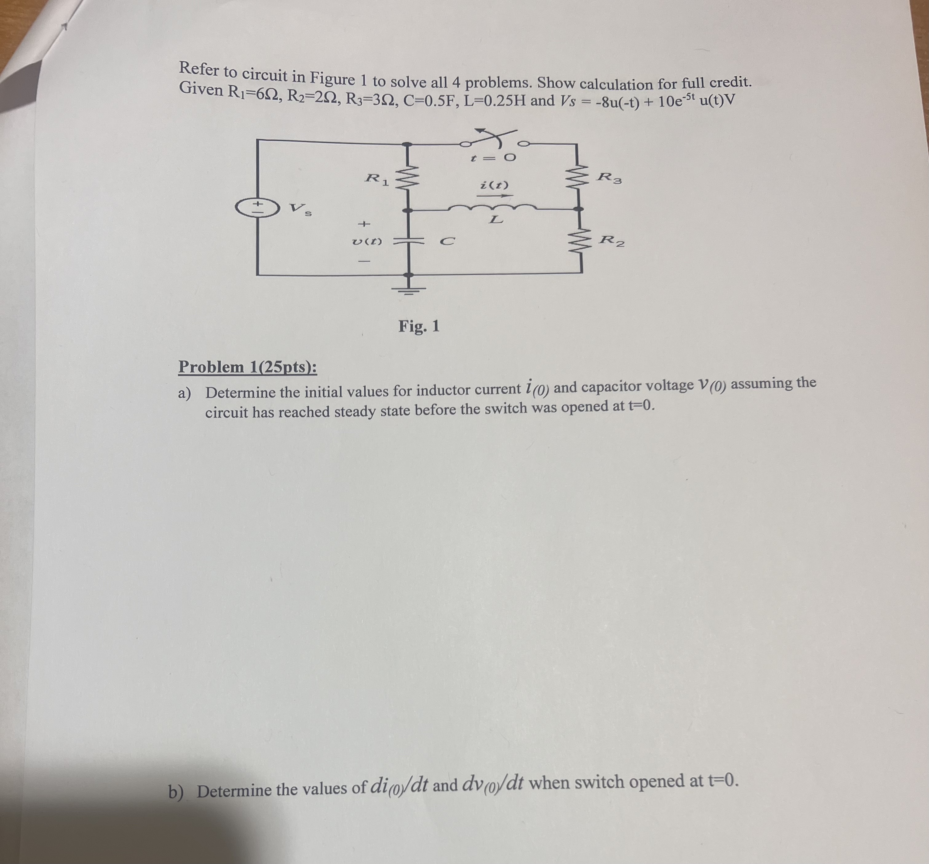 Solved Refer to circuit in Figure 1 ﻿to solve all 4 | Chegg.com
