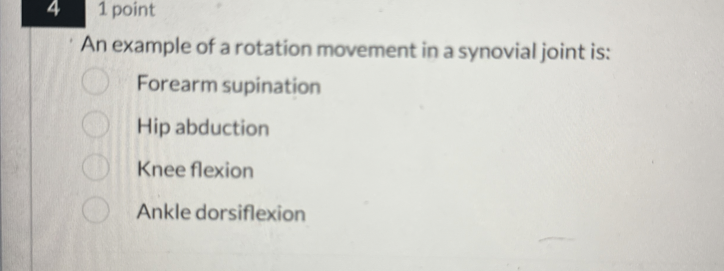 Solved 41 ﻿pointAn example of a rotation movement in a | Chegg.com