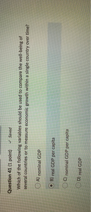 Solved Question 41 (1 point) Saved Which of the following | Chegg.com