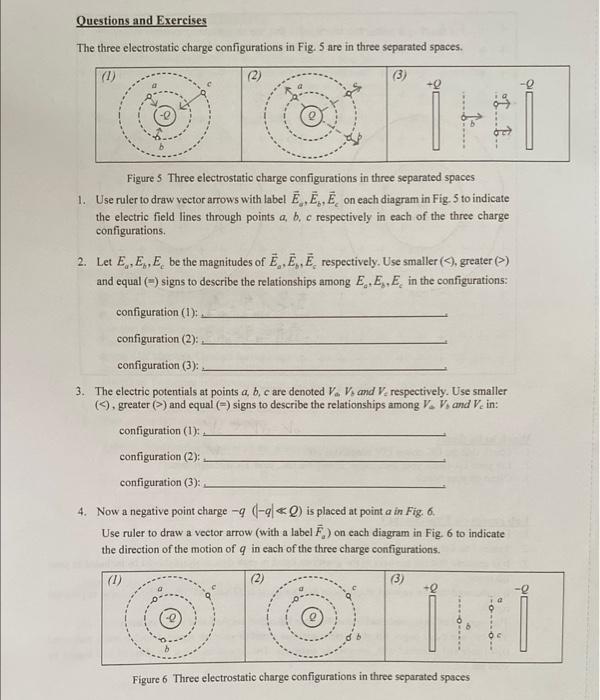 Solved The three electrostatic charge configurations in Fig. | Chegg.com