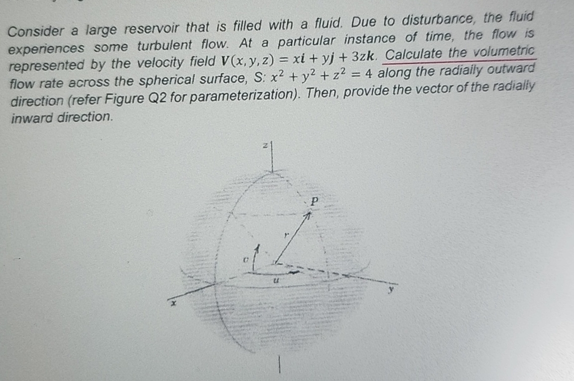 Solved Consider a large reservoir that is filled with a | Chegg.com