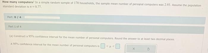 Solved How many computers? In a simple random sample of 170 | Chegg.com