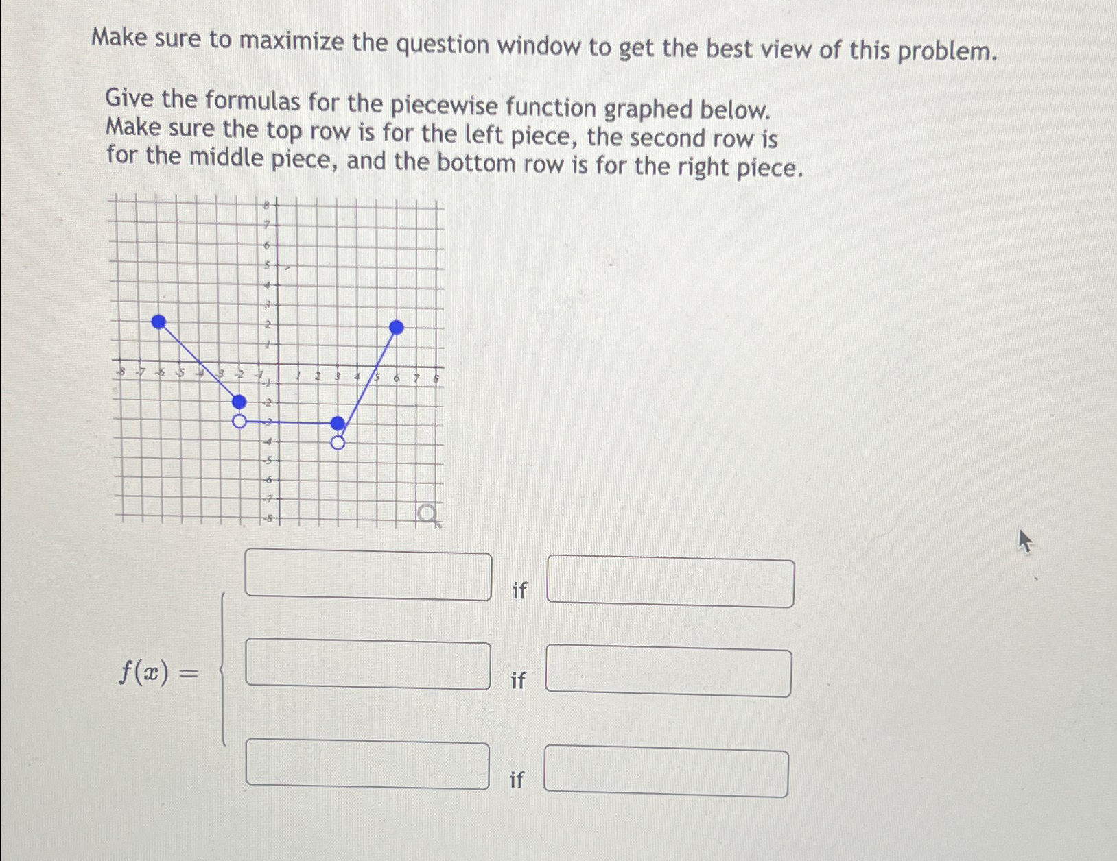 Solved Make sure to maximize the question window to get the | Chegg.com
