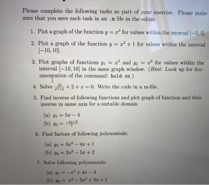 Solved Please complete the following tasks as part of your | Chegg.com
