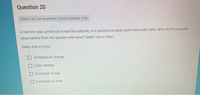 Solved Question 17 Status: Answer saved Points possible: | Chegg.com