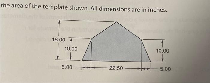 Solved the area of the template shown. All dimensions are in | Chegg.com