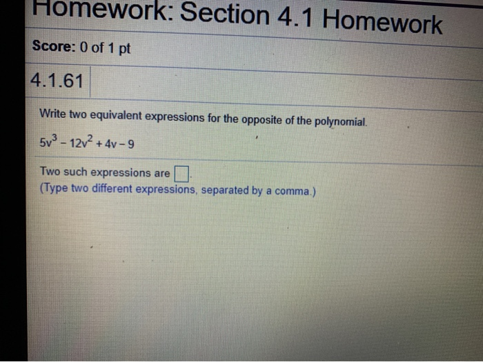 Solved Homework: Section 4.1 Homework Score: 0 of 1 pt | Chegg.com