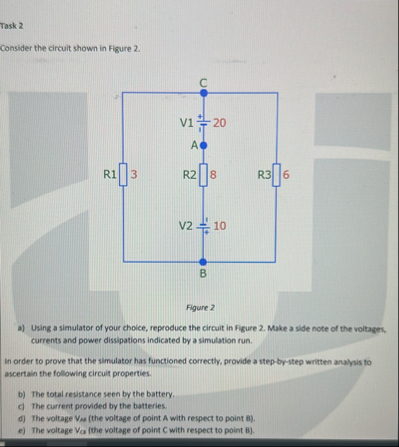 Solved Task 2Consider the circuit shown in Figure 2.Figure | Chegg.com