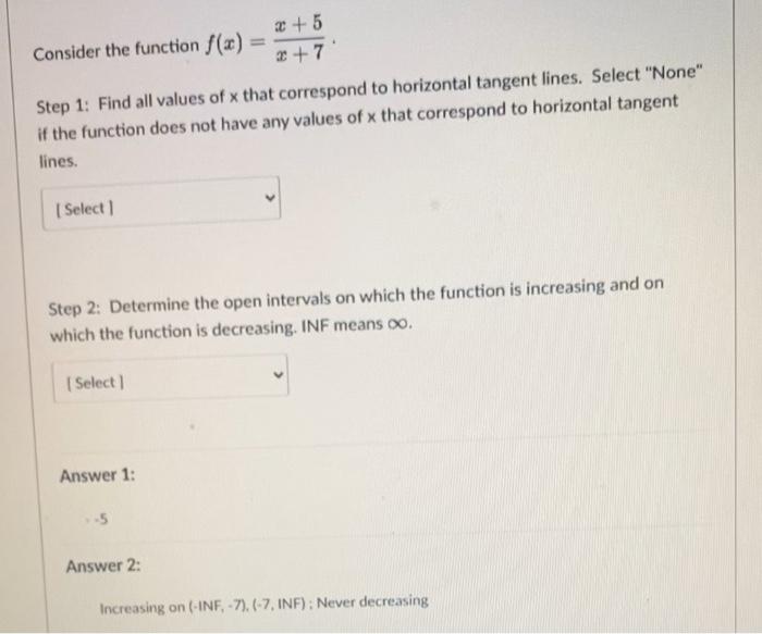 Solved Consider the function f(x) 3 + 5 2 +7 Step 1: Find | Chegg.com