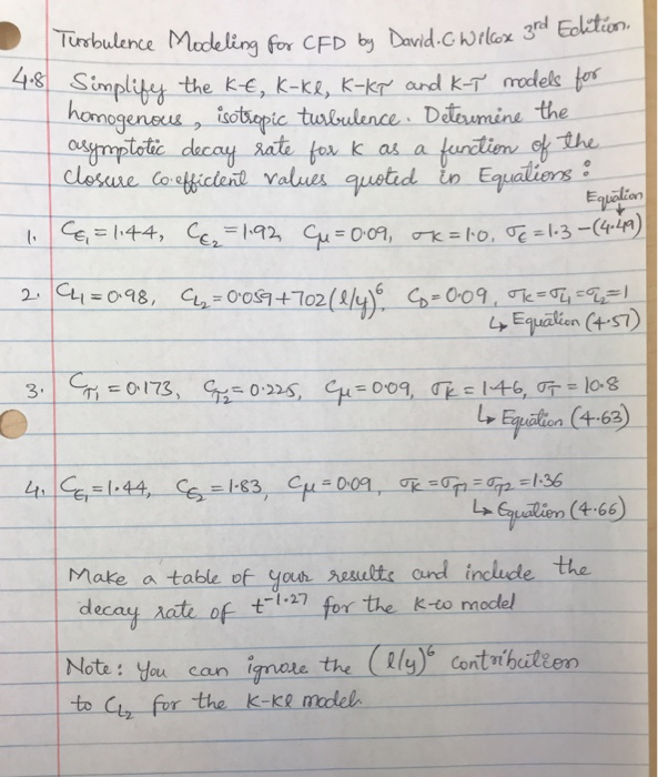 4 8 Turbulence Modeling For Cfd By David G Wilcox 3rd Chegg 4 8 Turbulence Modeling For Cfd By David G Wilcox 3rd Chegg