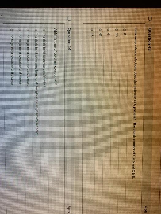 Question 41 6 Pts How Many Electrons Are In The 3d Chegg Com