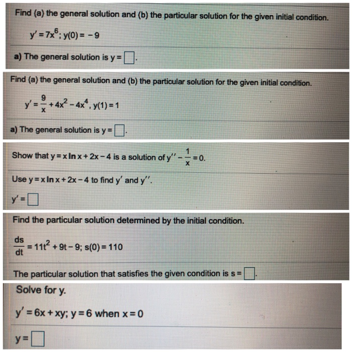 Solved Find (a) The General Solution And (b) The Particular | Chegg.com