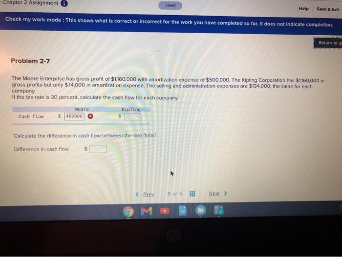 Solved Chapter 2 Assignment i Saved Help Save & Exit Check | Chegg.com