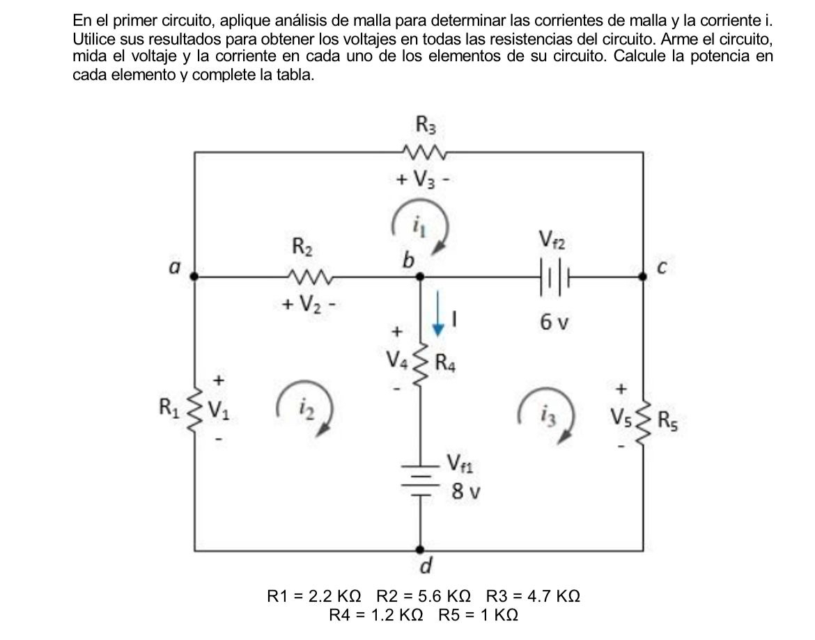 Solved En El Primer Circuito, Aplique Análisis De Malla Para | Chegg.com