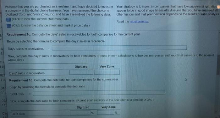Solved Requirements 1. Compute the following ratios for both | Chegg.com
