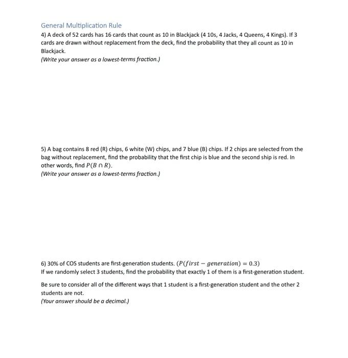 Solved general multiplication rule 4 a deck of 52 cards has chegg