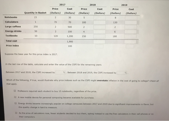 Solved Attempts: Average: 3 1. Calculating Inflation Using A | Chegg.com